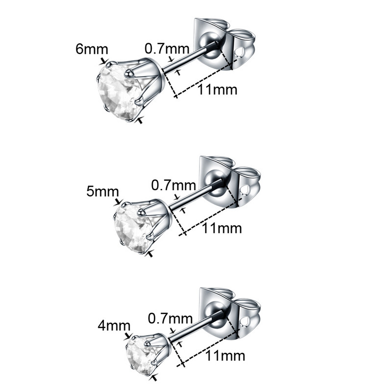 2 buc/lot cercei tip piercing pentru ureche cu zircon, cristal de titan, rotund, pentru femei, Helix ureche, tragus, orelha, piercing la cartilagem, bijuterii