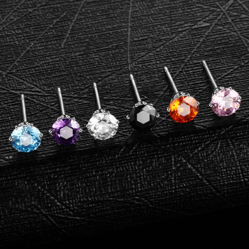 2 buc/lot cercei tip piercing pentru ureche cu zircon, cristal de titan, rotund, pentru femei, Helix ureche, tragus, orelha, piercing la cartilagem, bijuterii