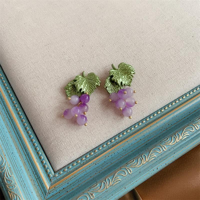 Vintage emajl Zelena boja Biljni biseri Igla Drvo lotosov list Borovnica Trešnjin cvijet bambusov broš za žene Nakit Poklon