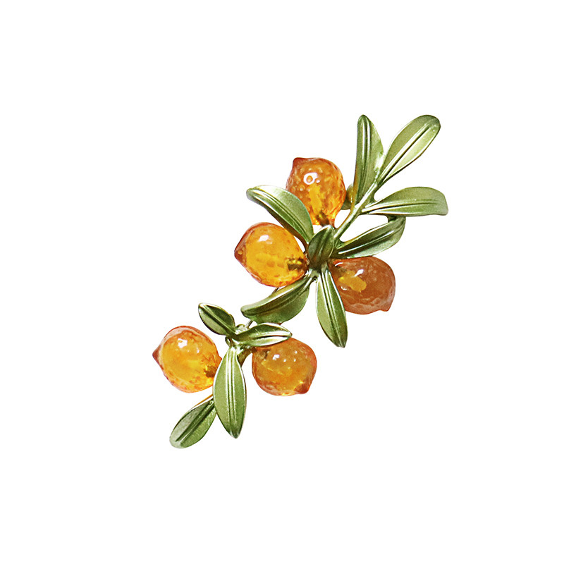 Vintage emajl Zelena boja Biljni biseri Igla Drvo lotosov list Borovnica Trešnjin cvijet bambusov broš za žene Nakit Poklon