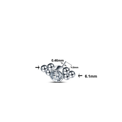 1PC titan CZ capete fără filet Push-in Labret Inele pentru buze Gem Nariz Stud Medusa Piercings Piercing pentru cartilajul urechii Tragus Helix Piercings