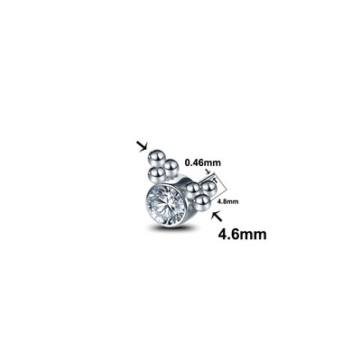 1PC titan CZ capete fără filet Push-in Labret Inele pentru buze Gem Nariz Stud Medusa Piercings Piercing pentru cartilajul urechii Tragus Helix Piercings