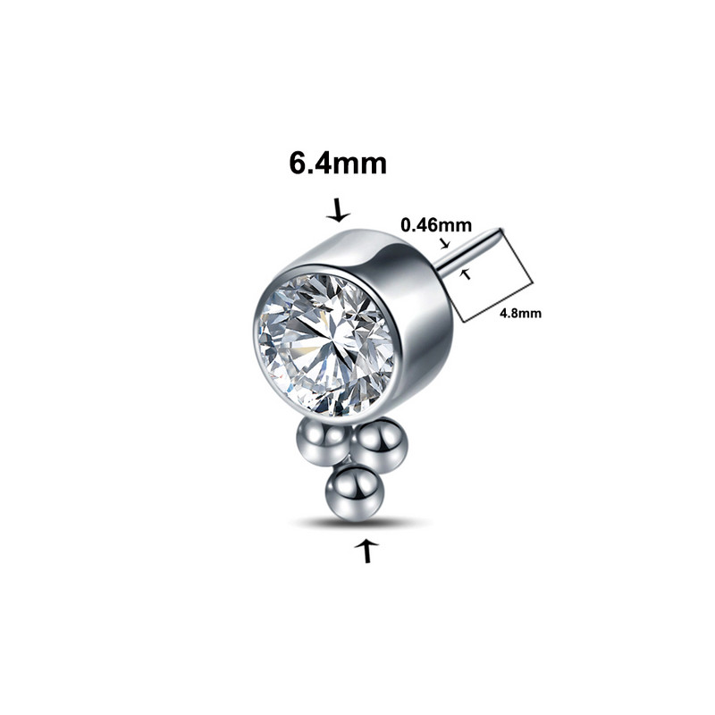 1PC titan CZ capete fără filet Push-in Labret Inele pentru buze Gem Nariz Stud Medusa Piercings Piercing pentru cartilajul urechii Tragus Helix Piercings