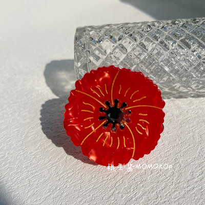 NOU Iregular roșu floare de mac floarea soarelui galben semicerc flori agrafe de păr rechin accesorii pentru cap pentru femei accesorii de păr