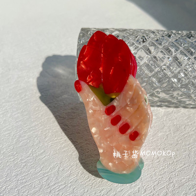 NOU Iregular roșu floare de mac floarea soarelui galben semicerc flori agrafe de păr rechin accesorii pentru cap pentru femei accesorii de păr