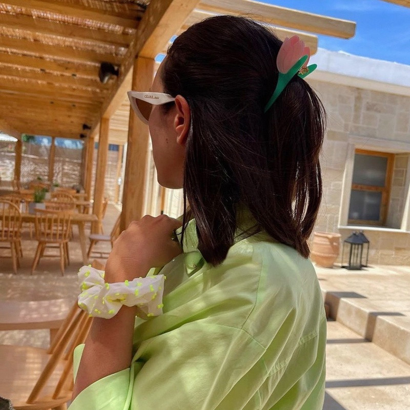 NOU Iregular roșu floare de mac floarea soarelui galben semicerc flori agrafe de păr rechin accesorii pentru cap pentru femei accesorii de păr