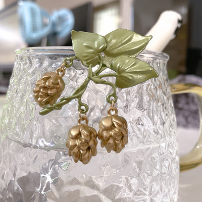 2021 Nouă broșă de culoare verde email, perle, flori, vintage, pentru femei, fete, accesorii pentru haine