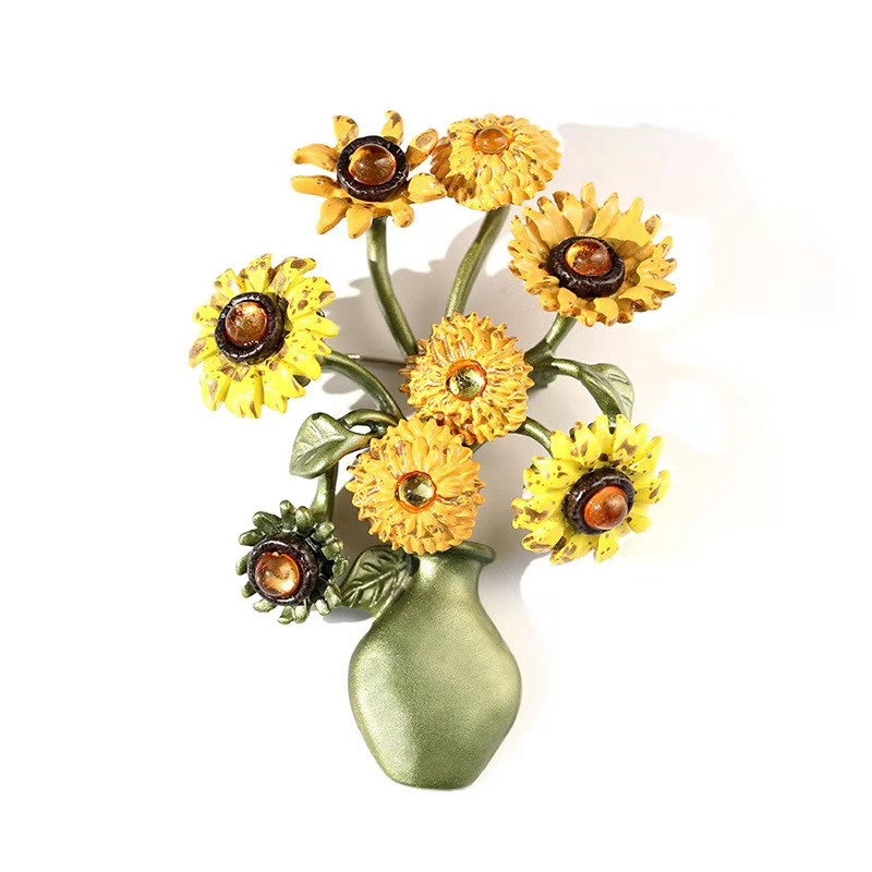 2021 Nouă broșă de culoare verde email, perle, flori, vintage, pentru femei, fete, accesorii pentru haine