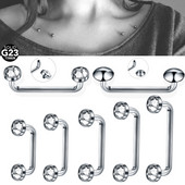 10 buc/lot titan 4mm și 5mm filet intern cristal bijuterie suprafață barbell piercing 14G micro dermal ancoră micro piercing bijuterii