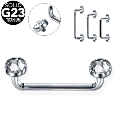 10 buc/lot titan 4mm și 5mm filet intern cristal bijuterie suprafață barbell piercing 14G micro dermal ancoră micro piercing bijuterii
