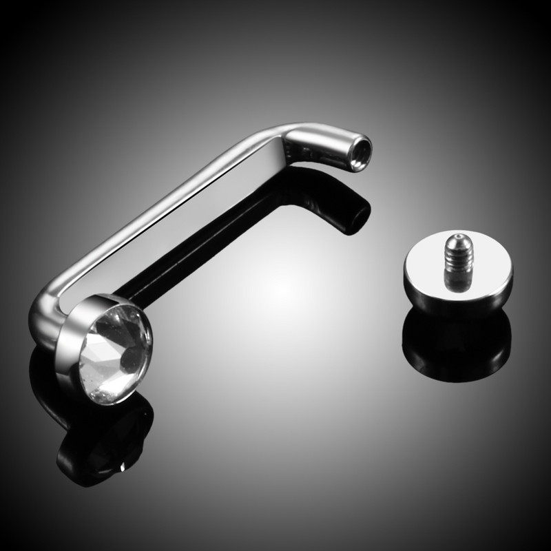 10 buc/lot titan 4mm și 5mm filet intern cristal bijuterie suprafață barbell piercing 14G micro dermal ancoră micro piercing bijuterii