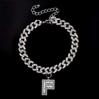 9 mm Statement Cuban Link Chain Narukvice za gležnjeve za žene Kristalno početno slovo Zdepaste narukvice za gležnjeve Hip Hop Barefoot lančić Nakit