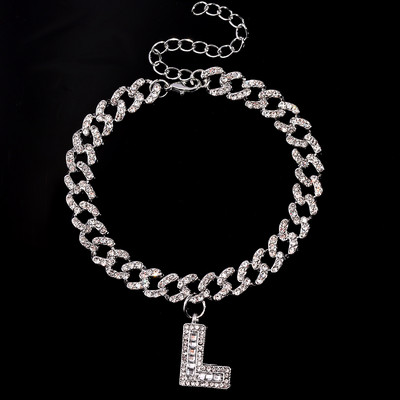 9 mm Statement Cuban Link Chain Narukvice za gležnjeve za žene Kristalno početno slovo Zdepaste narukvice za gležnjeve Hip Hop Barefoot lančić Nakit