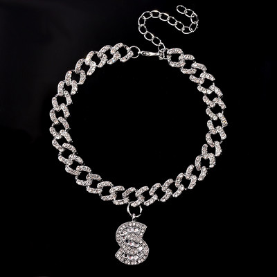 9 mm Statement Cuban Link Chain Narukvice za gležnjeve za žene Kristalno početno slovo Zdepaste narukvice za gležnjeve Hip Hop Barefoot lančić Nakit