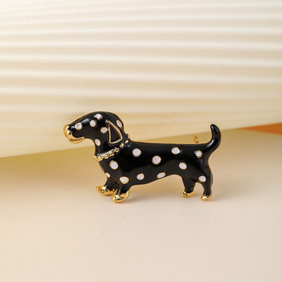 Slatka aluminijska emajl glazura Pjegavi pas koržaž Broš Svileni šal Dugmad Odjevni dodaci Kaput za djevojčice Torba Značka igle