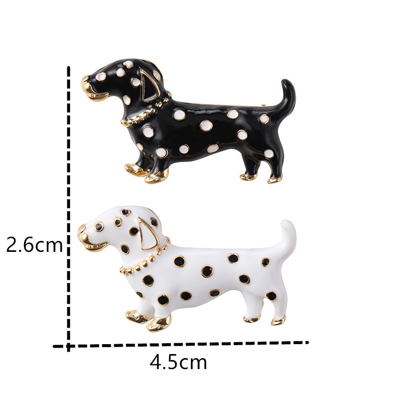 Slatka aluminijska emajl glazura Pjegavi pas koržaž Broš Svileni šal Dugmad Odjevni dodaci Kaput za djevojčice Torba Značka igle