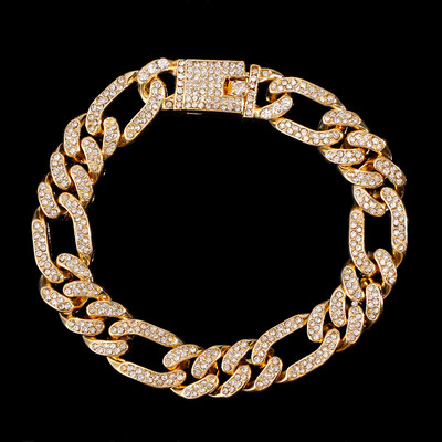 13 mm-es arany ezüst színű vaskos kubai lánc bokalánc karkötő nőknek Iced Out strasszlánc lánc bokalánc Hip Hop láb ékszer