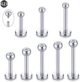 1 DB Titanium CZ ajakgyűrű Stud Helix Piercing Oreja belső szál drágakő fülporc Tragus piercingek Daith fülbevaló stud 16G