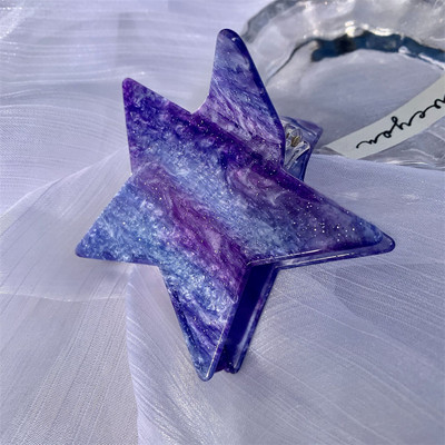 Slatka zvjezdana ukosnica Djevojka Dvobojna spajalica Acetat Crab kopča za kosu Šljokice Sjajna kandža za kosu Ženski dodaci za kosu