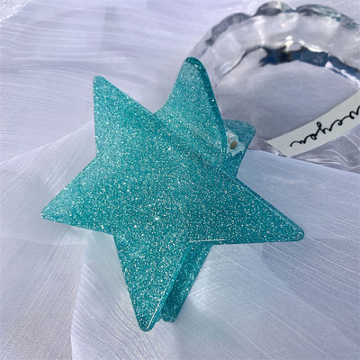 Slatka zvjezdana ukosnica Djevojka Dvobojna spajalica Acetat Crab kopča za kosu Šljokice Sjajna kandža za kosu Ženski dodaci za kosu