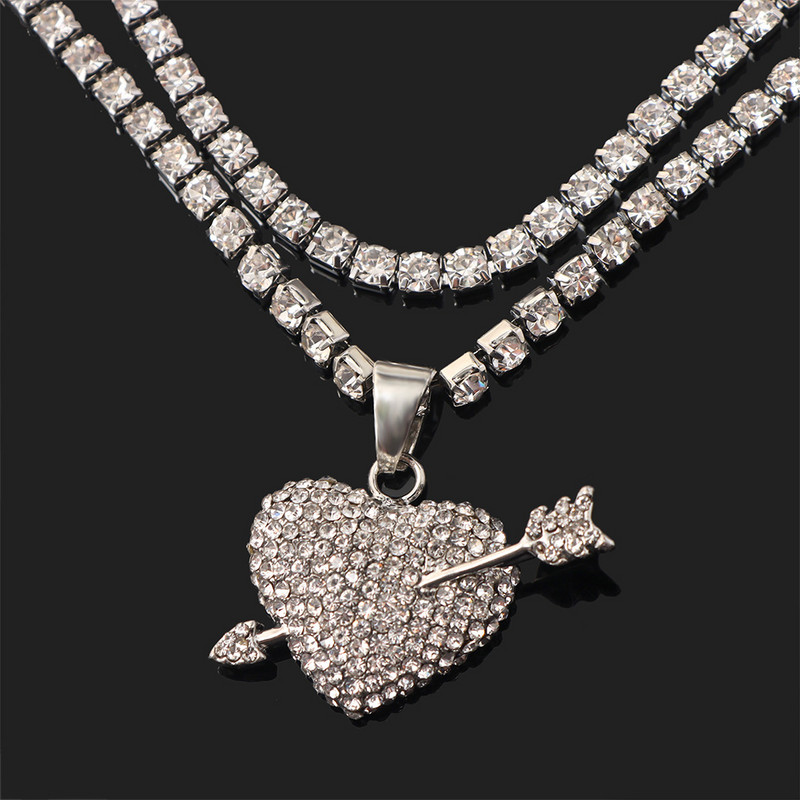 2Pcs/Set New Summer Heart Rhinestones Anklets Narukvice za Žene Zlatno Srebrne Boje Kristalni Lanac Anklets na Nozi Barefoot Nakit