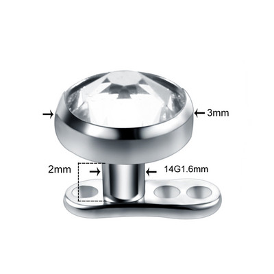 20 buc/lot Titan CZ Piercing Ancoră Dermală Ascunde în piele Piercing de suprafață Diver Gem Micro Piercing dermal Bijuterii sexy pentru corp