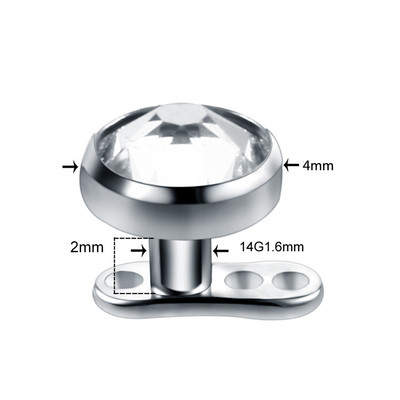 20 buc/lot Titan CZ Piercing Ancoră Dermală Ascunde în piele Piercing de suprafață Diver Gem Micro Piercing dermal Bijuterii sexy pentru corp