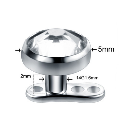 20 buc/lot Titan CZ Piercing Ancoră Dermală Ascunde în piele Piercing de suprafață Diver Gem Micro Piercing dermal Bijuterii sexy pentru corp