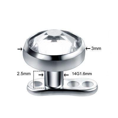 20 buc/lot Titan CZ Piercing Ancoră Dermală Ascunde în piele Piercing de suprafață Diver Gem Micro Piercing dermal Bijuterii sexy pentru corp