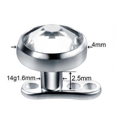 20 buc/lot Titan CZ Piercing Ancoră Dermală Ascunde în piele Piercing de suprafață Diver Gem Micro Piercing dermal Bijuterii sexy pentru corp