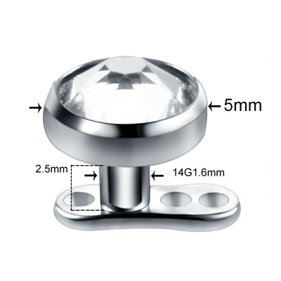 20 buc/lot Titan CZ Piercing Ancoră Dermală Ascunde în piele Piercing de suprafață Diver Gem Micro Piercing dermal Bijuterii sexy pentru corp