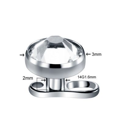 20 buc/lot Titan CZ Piercing Ancoră Dermală Ascunde în piele Piercing de suprafață Diver Gem Micro Piercing dermal Bijuterii sexy pentru corp