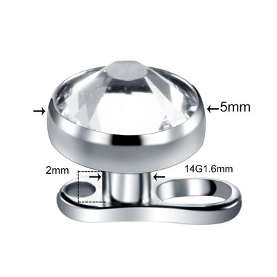 20 buc/lot Titan CZ Piercing Ancoră Dermală Ascunde în piele Piercing de suprafață Diver Gem Micro Piercing dermal Bijuterii sexy pentru corp