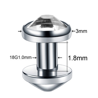 20 buc/lot Titan CZ Piercing Ancoră Dermală Ascunde în piele Piercing de suprafață Diver Gem Micro Piercing dermal Bijuterii sexy pentru corp