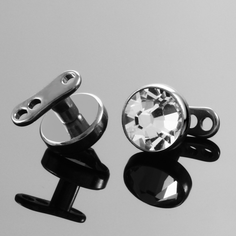 20 buc/lot Titan CZ Piercing Ancoră Dermală Ascunde în piele Piercing de suprafață Diver Gem Micro Piercing dermal Bijuterii sexy pentru corp