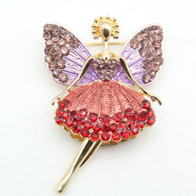 Broșă din aliaj cu înger drăguț, 4 culori, pentru femei, fete, email, retro, strasuri, îmbrăcăminte de nuntă, ace de rever, broșe, bijuterii, cadou