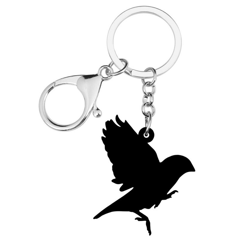 Bonsny Akrilni privjesci za ključeve Flying Grass Finch Big Long Bird Animal Keychains Nakit Za Žene Muškarci Djevojke Modna Poklon Torba Dekoracija