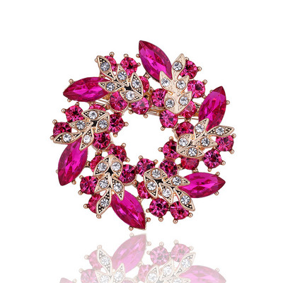 TODOX NOVO Kristalni broš s vještačkim dijamantom Cvjetni broš Igle Nakit Žene Nevjesta Vjenčani broševi za šal Haljina Dodaci za odjeću