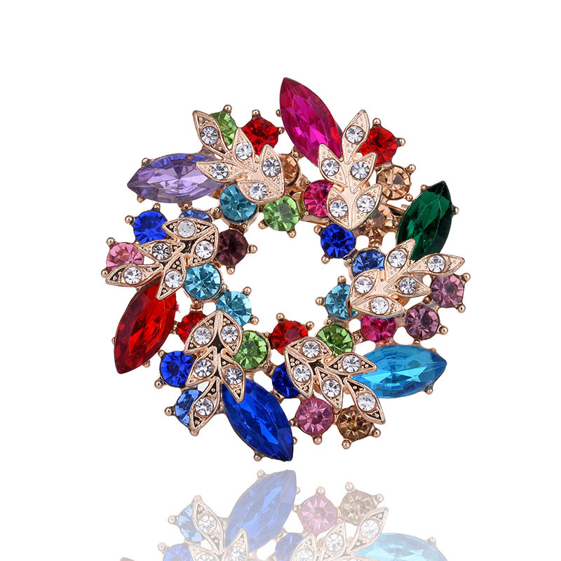TODOX NOVO Kristalni broš s vještačkim dijamantom Cvjetni broš Igle Nakit Žene Nevjesta Vjenčani broševi za šal Haljina Dodaci za odjeću