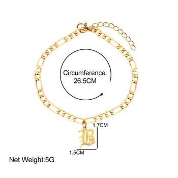 2020 Нов златист цвят Начална буква Гривна за глезени Гривна за жени AZ Азбука Регулируема модна глезена Плажни бижута за боси крака
