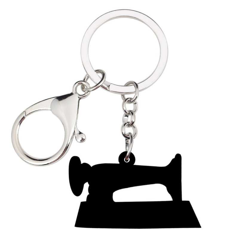 Bonsny Statement Akrilni šivaći stroj Privjesci za ključeve Privjesci za ključeve Prsten Modni vintage nakit Poklon za žene Djevojke Privjesci za torbe za automobile