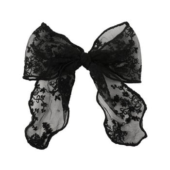 Big Lace Bow Streamers Δαχτυλίδι μαλλιών Μόδα Κορδέλα Φουρκέτα Κορίτσι Κορίτσια Μαλλιά Scrunchies Ponytail Tie Μασίφ αξεσουάρ για τα μαλλιά