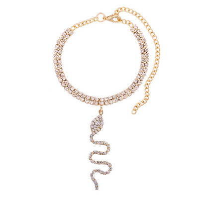 Нов Bling Dragon Crystal тенис верига глезен за жени мода злато сребро цвят планински кристал глезен верига крака бижута на едро