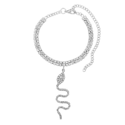 Нов Bling Dragon Crystal тенис верига глезен за жени мода злато сребро цвят планински кристал глезен верига крака бижута на едро