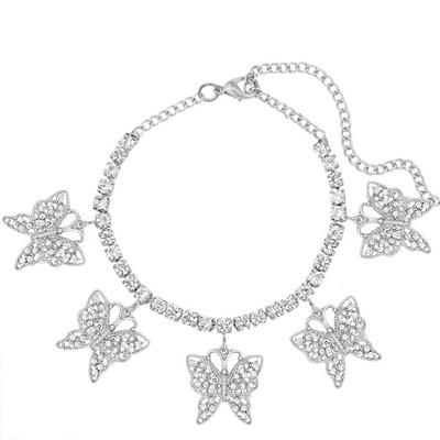 Нов Bling Dragon Crystal тенис верига глезен за жени мода злато сребро цвят планински кристал глезен верига крака бижута на едро