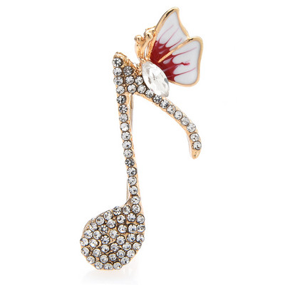 Wuli&baby drugelių ir muzikos užrašų sagės moterims Unisex 2 spalvų muzikos mylėtojų vakarėlis biuro sagės smeigtukai