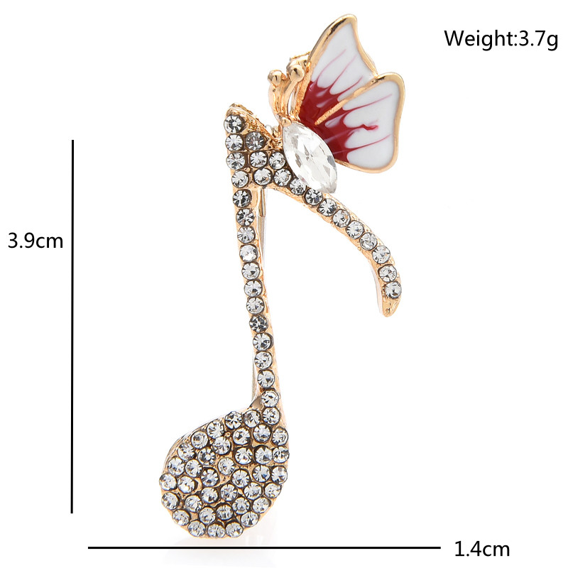 Wuli&baby drugelių ir muzikos užrašų sagės moterims Unisex 2 spalvų muzikos mylėtojų vakarėlis biuro sagės smeigtukai