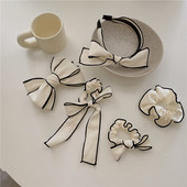 Ženske gumice za kosu, bijele rezance Ženske držače za konjski rep, mašna, gumica, štipaljka, bijela dodaci za kosu, pokrivala za glavu