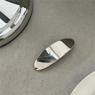 Agrafă de păr minimalistă ovală din aliaj, agrafă de păr, personalitate la modă, agrafă de primăvară metalică, agrafă pentru breton lateral, accesorii de păr pentru femei