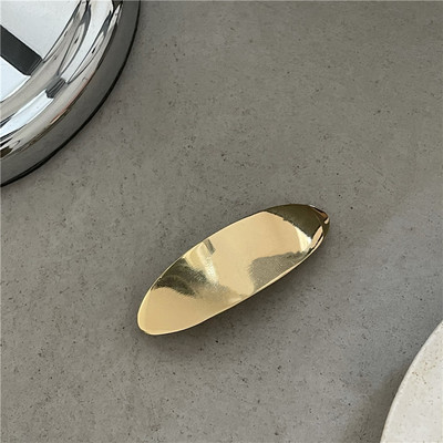 Agrafă de păr minimalistă ovală din aliaj, agrafă de păr, personalitate la modă, agrafă de primăvară metalică, agrafă pentru breton lateral, accesorii de păr pentru femei